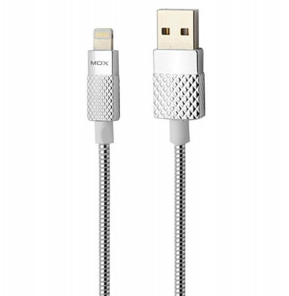 Cabo USB Lightning de Metal Prata
