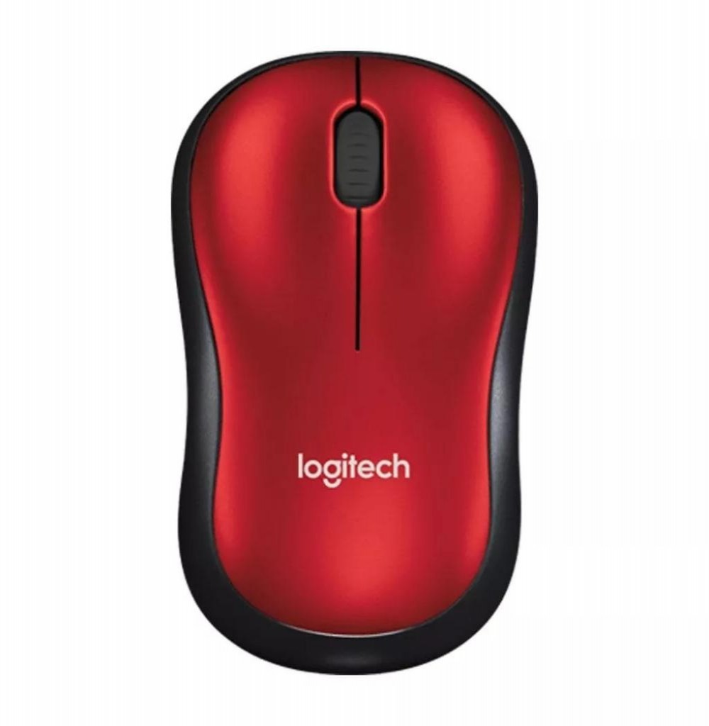 Mouse Logitech M185 Wireless 910-003635 2.4GHz Vermelho Preto 