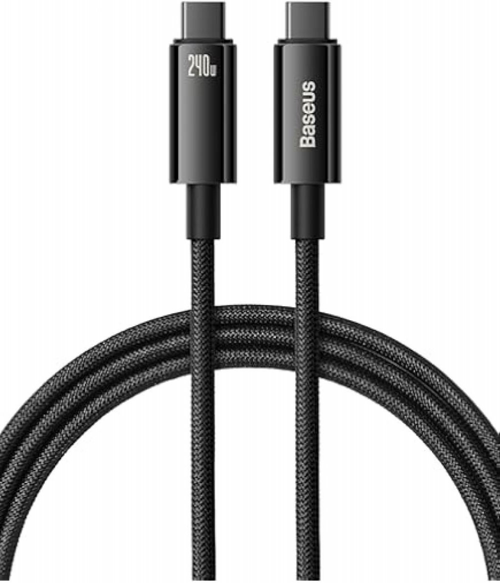 Cabo Celular Baseus 1.2M Usb-C Usb-C     Preto CAJY000601