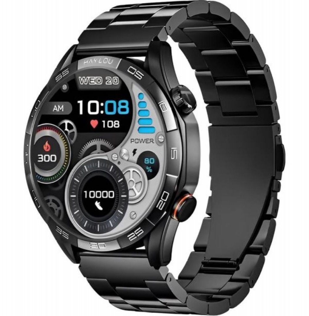 Relogio Haylou Solar 5 HF004 LS20 Preto  Pulseira Extra     